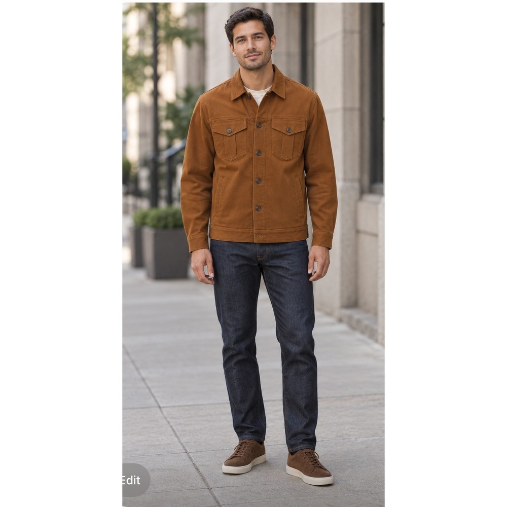NEW Scotch & Soda Scotch & Soda Tobacco Twill Trucker Jacket S Streetwear
